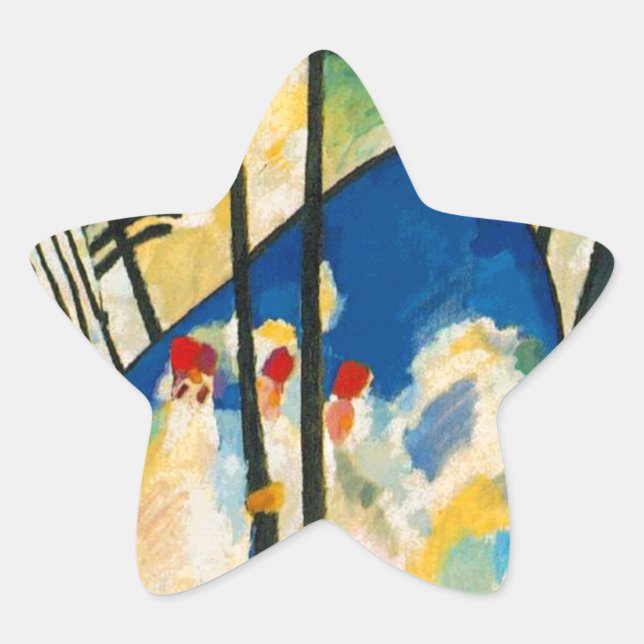 Pegatina En Forma De Estrella Composición IV de Kandinsky (Anverso)