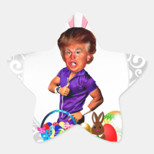 Pegatina En Forma De Estrella conejo de pascua donald trump