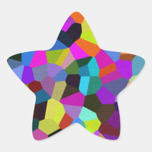 Pegatina En Forma De Estrella Confetti en tonos jewel