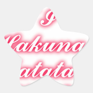 Pegatina En Forma De Estrella Consejo de San Valentín: Hakuna Matata Gracioso Ar