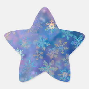 Pegatina En Forma De Estrella Copos de nieve irlandeses
