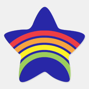 Pegatina En Forma De Estrella corazón arco iris retro