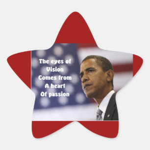 Pegatina En Forma De Estrella Corazón de la pasión de Barack Obama