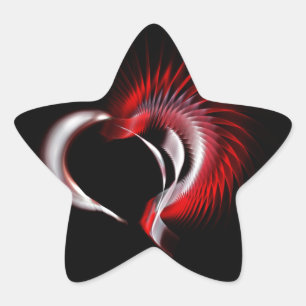 Pegatina En Forma De Estrella Corazón metalizado