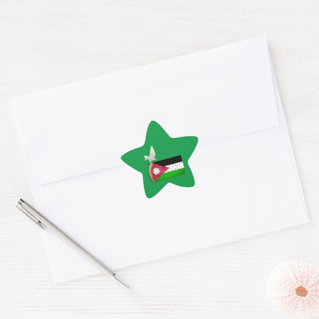Pegatina En Forma De Estrella Corazón palestino libre de estrellas (Sobre)