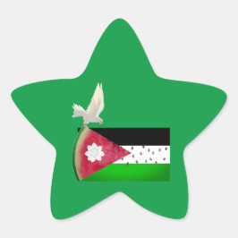 Pegatina En Forma De Estrella Corazón palestino libre de estrellas
