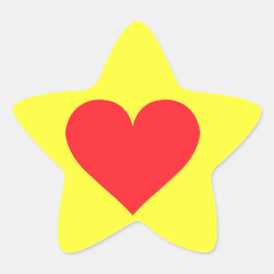Pegatina En Forma De Estrella Corazón Rojo - Amor, Palo de Cartas, Anatomía