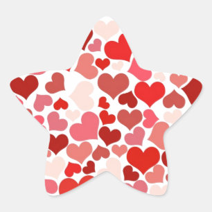 PEGATINA EN FORMA DE ESTRELLA CORAZONES
