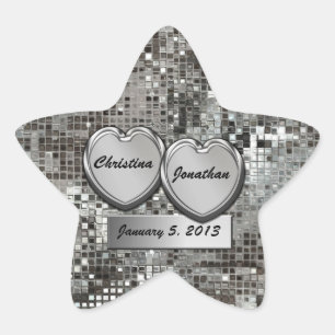 Pegatina En Forma De Estrella Corazones Personalizados En El Pegatina Estrella D