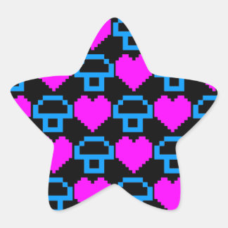 Pegatina En Forma De Estrella Corey Tiger 80s 8-bit Hongos Corazones