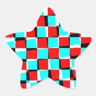Pegatina En Forma De Estrella Corey Tiger 80s Arte Óptico Vintage