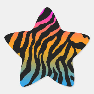 Pegatina En Forma De Estrella Corey Tiger 80s Rayas de Tigre