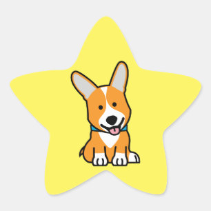 Pegatina En Forma De Estrella Corgi Corgis perro cachorro doggy feliz Pembroke W