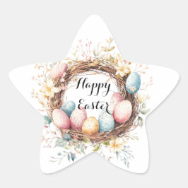 Pegatina En Forma De Estrella Corona decorativa colorida de huevos de Pascua con