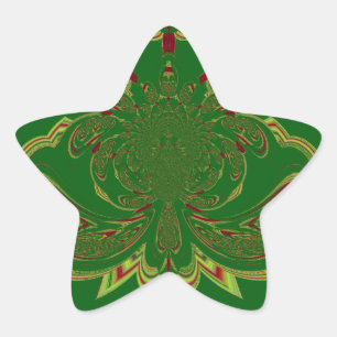 Pegatina En Forma De Estrella Corona verde
