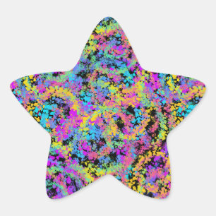 Pegatina En Forma De Estrella crayón derretido multicolor :