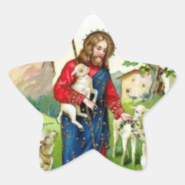 Pegatina En Forma De Estrella Cristo Pastor