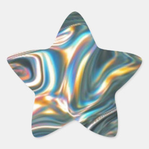 Pegatina En Forma De Estrella Cromo holográfico
