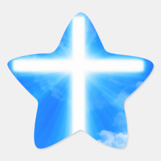 Pegatina En Forma De Estrella Cruz de la Luz Jesucristo Personalizable Cristiano