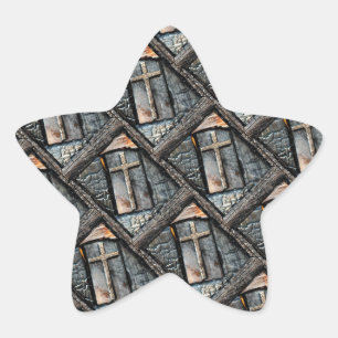 Pegatina En Forma De Estrella Cruz de Protección  