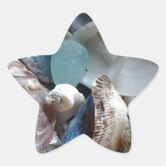 Pegatina En Forma De Estrella Cubierta de vidrio marino recopilada