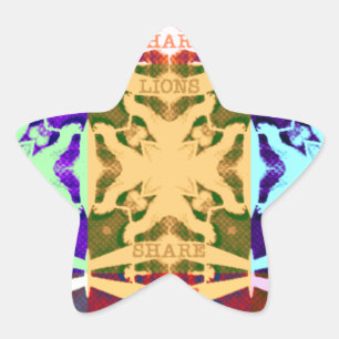 Pegatina En Forma De Estrella Cultura de arte pop africano con patrón colorido a