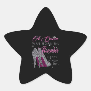 Pegatina En Forma De Estrella Cumpleaños Nació Una Reina En Noviembre