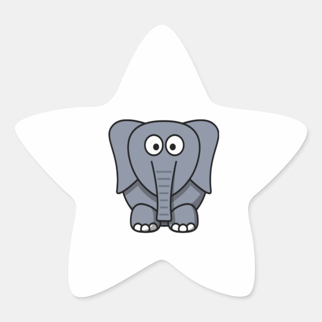 Pegatina En Forma De Estrella Cute Personalizado Elephant Clipart (Anverso)