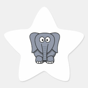 Pegatina En Forma De Estrella Cute Personalizado Elephant Clipart