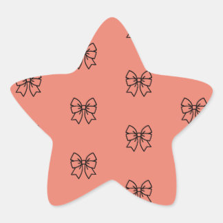 Pegatina En Forma De Estrella Cute Pink Coquette Bow Pattern Star Sticker
