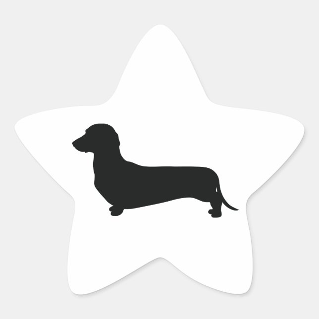 Pegatina En Forma De Estrella Dachshund básico (Anverso)