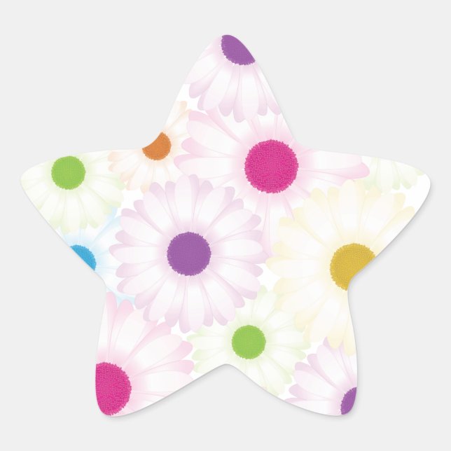 Pegatina En Forma De Estrella Daisy Dots (Anverso)