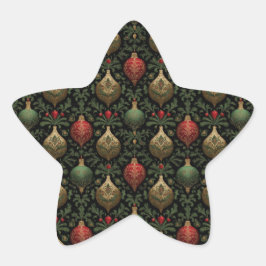 Pegatina En Forma De Estrella Damascado festivo