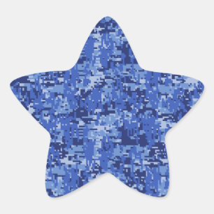 Pegatina En Forma De Estrella Decoración de textura de camuflaje de los píxeles 