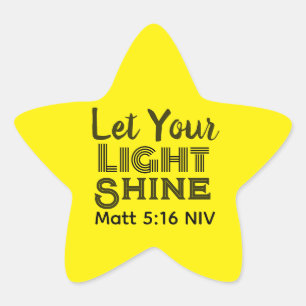 Pegatina En Forma De Estrella Deja que tu luz brille Versículo de la Biblia Estr