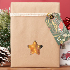 Pegatina En Forma De Estrella Deslumbrante festividad dorada