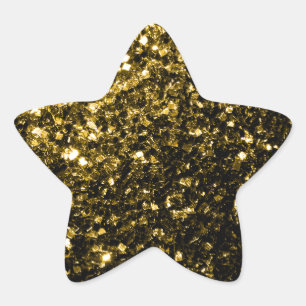 Pegatina En Forma De Estrella Destellos de brillo falso de color amarillo dorado