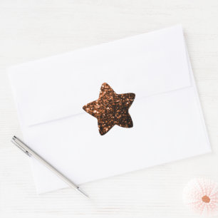 Pegatina En Forma De Estrella Destellos de cobre falso bronce naranja marrón