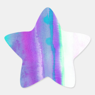 Pegatina En Forma De Estrella Destiny1.2 acuarela abstracta en tonos pastel y ne