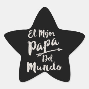 Pegatina En Forma De Estrella Día de padres del EL Mejor Papa Del Mundo Dad