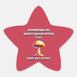 Pegatina En Forma De Estrella Día Internacional contra las Pruebas Nucleares. De
