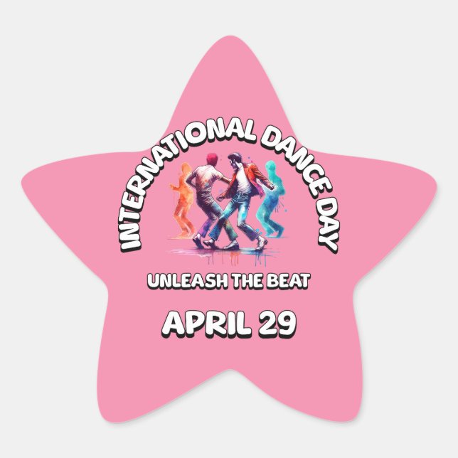Pegatina En Forma De Estrella Día Internacional de la Danza: Liberar el Golpe (Anverso)