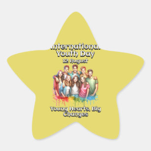 Pegatina En Forma De Estrella Día Internacional de la Juventud - Grandes cambios
