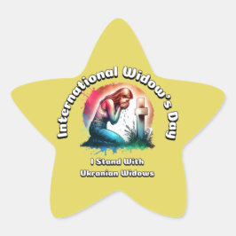 Pegatina En Forma De Estrella Día Internacional de la Viuda. 23 de junio