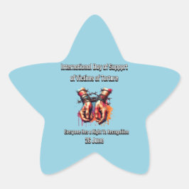 Pegatina En Forma De Estrella Día Internacional en Apoyo de las Víctimas de la T