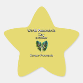 Pegatina En Forma De Estrella Día Mundial de la Neumonía. Conquistar la neumonía