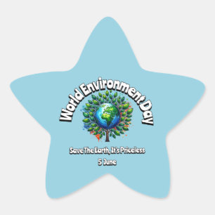 Pegatina En Forma De Estrella Día Mundial del Medio Ambiente