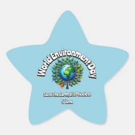 Pegatina En Forma De Estrella Día Mundial del Medio Ambiente