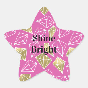 Pegatina En Forma De Estrella Diamantes de oro rosado de moda