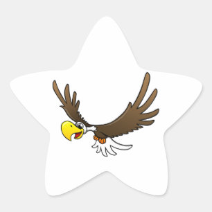 Pegatina En Forma De Estrella Dibujo animado Eagle
